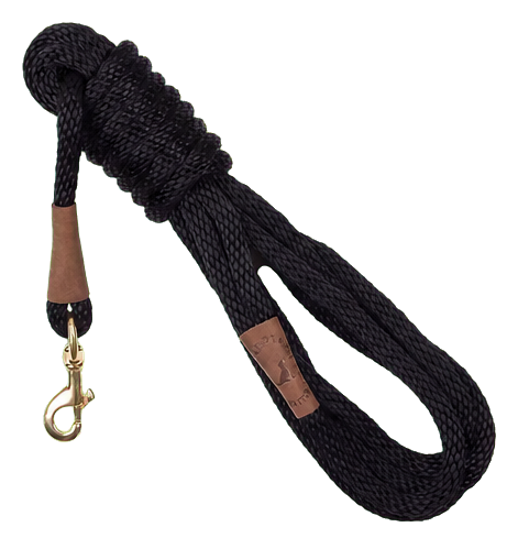 Mendota Pet Long Snap Training Leash, Black, 3/8 Inch by 15 Feet