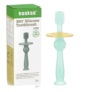haakaa 360° Silicone Baby Toothbrush — Blue