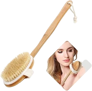 Qlben Boar-Bristle Body Brush with Bamboo Handle