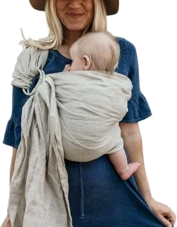 Hip Baby Wrap Linen Ring Sling, Oat