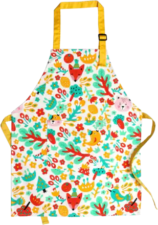 Jennice House Cotton Kids Apron, White, Large