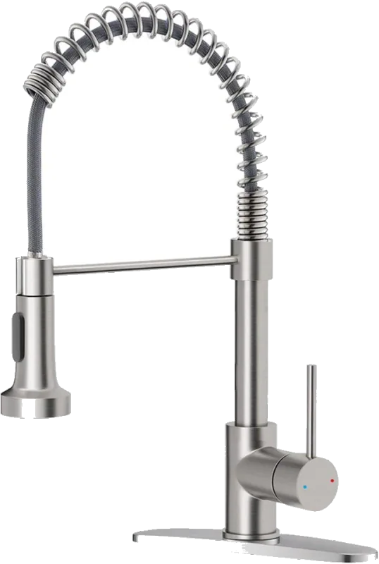 OWOFAN Stainless Steel Pull-Down Kitchen Faucet — Brushed Nickel