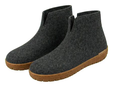 Glerups Boot Wool Slipper with Natural Rubber Sole