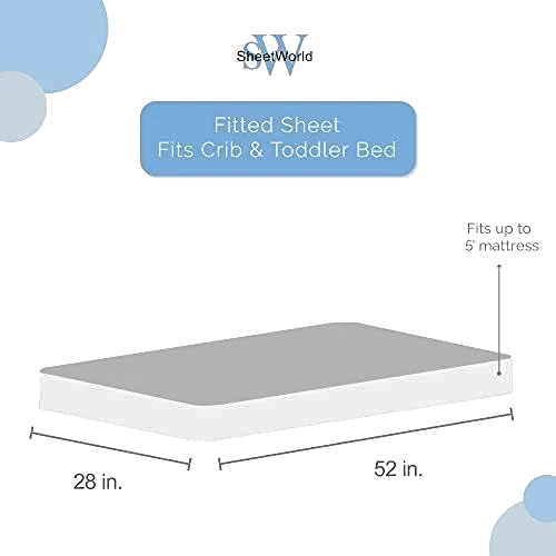 SheetWorld 100% Cotton Jersey Fitted Crib and Toddler Sheet