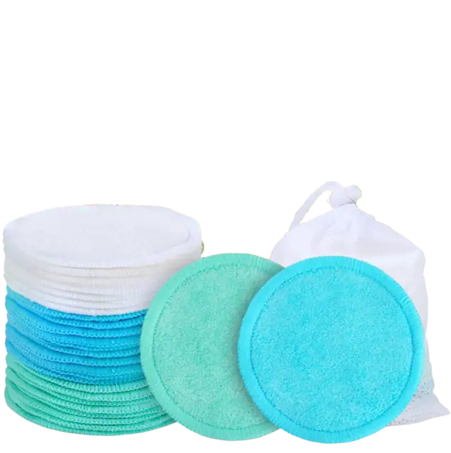 Reusable Organic Cotton Makeup Remover Pads, 18 Pack