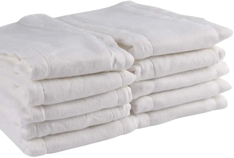 Fasoar Unbleached Birdseye 3-Ply Prefold Cloth Diapers