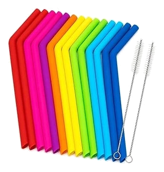 Juju World Flexible Silicone Drinking Straws — 15 Pack