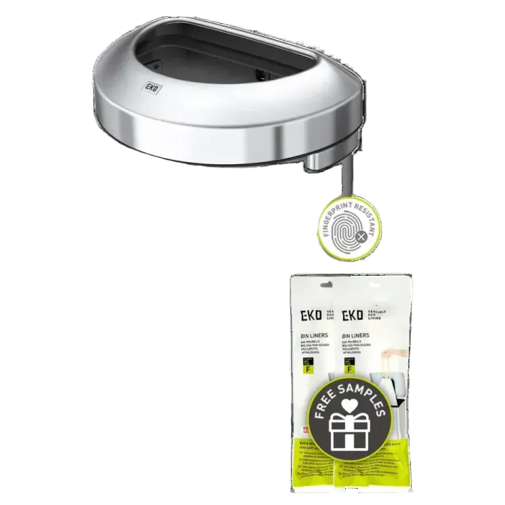 EKO Urban 16-Gallon Semi-Round Stainless Steel Open-Top Trash Can