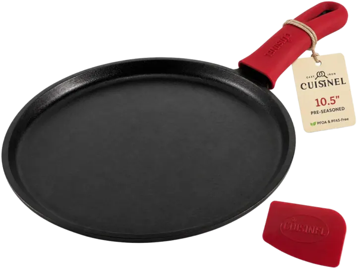 Cuisinel Cast Iron Round Griddle, 10.5