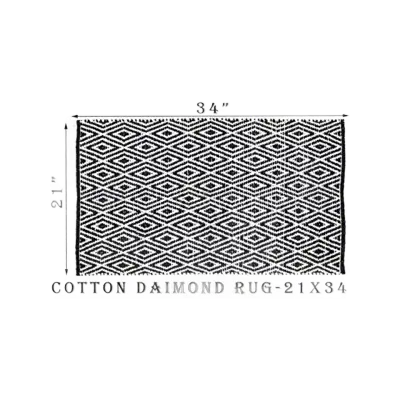 Ramanta Home Cotton Handwoven Reversible Rug, 21 x 34 in