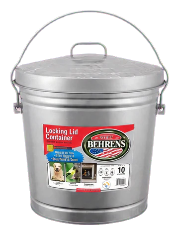 Behrens 6110 10 Gallon Galvanized Steel Can with Locking Lid