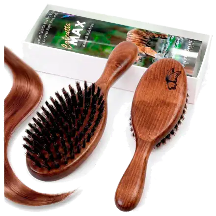 Desert Breeze Calcutta Max Stiff Boar-Bristle Brush — Dark Maple