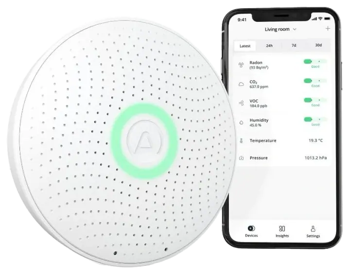 Airthings Wave Plus 2930 Radon and Air Quality Monitor