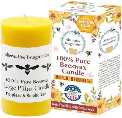 100% Pure Beeswax Candle, 80-Hour