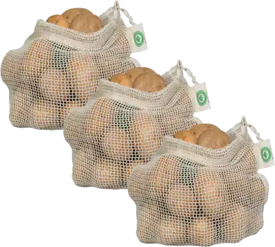 Reusable Mesh Produce Bags, 100% Organic Cotton