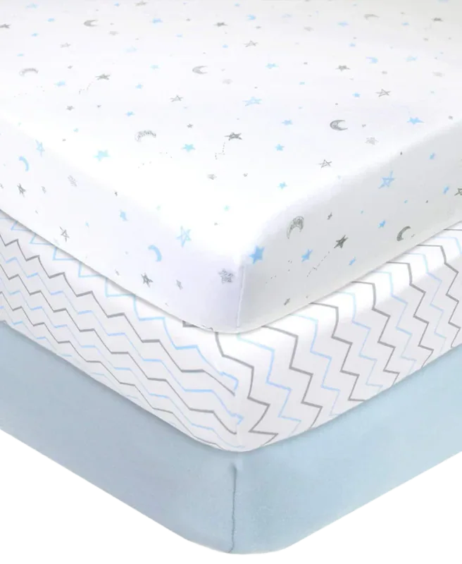 American Baby Company Natural Cotton Fitted Crib Sheets (3-Pack)