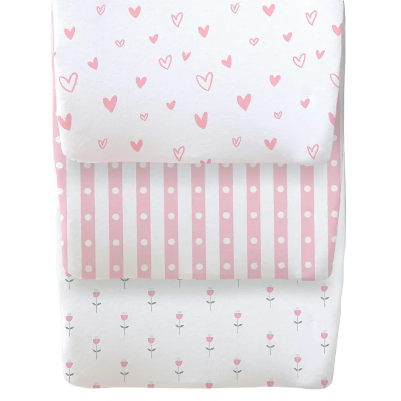 Cambria Baby Organic Cotton Changing Pad Covers, 3-Pack