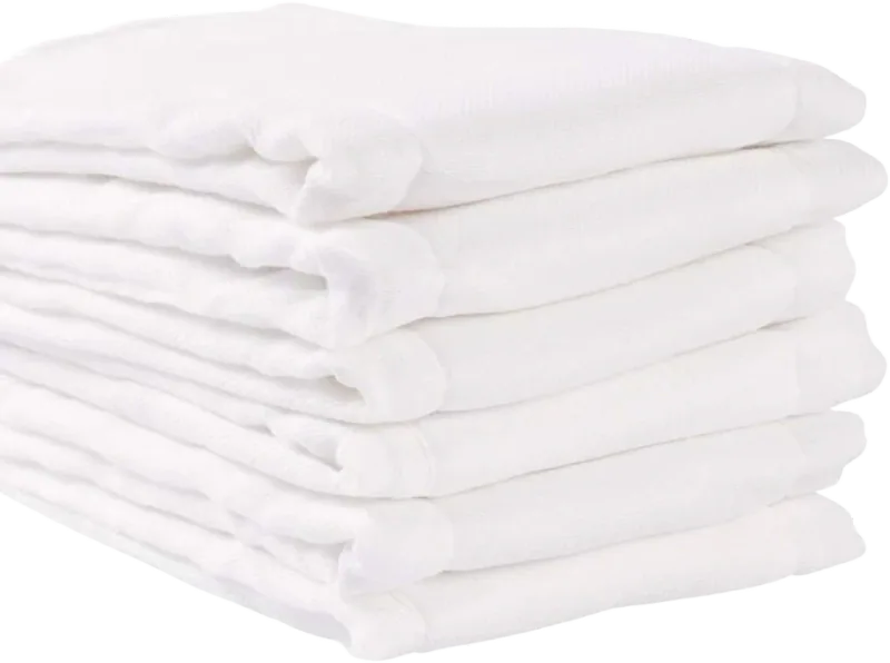 Fasoar Unbleached Cotton 6-Ply Prefold Cloth Diapers