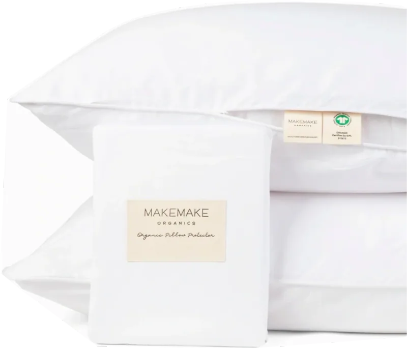 MakeMake Organics Cotton Pillow Protectors, Pearl White Standard