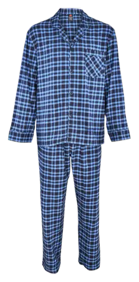 Hanes Men's Cotton Flannel Plaid Pajama Set — Long Sleeve