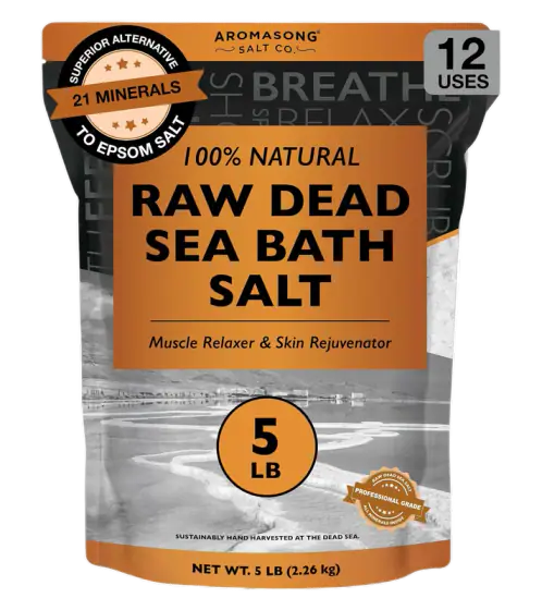Aromasong Raw Dead Sea Bath Salt, 5 lb