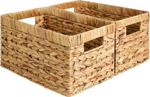 StorageWorks Water-Hyacinth Shelf Baskets, 2-Pack