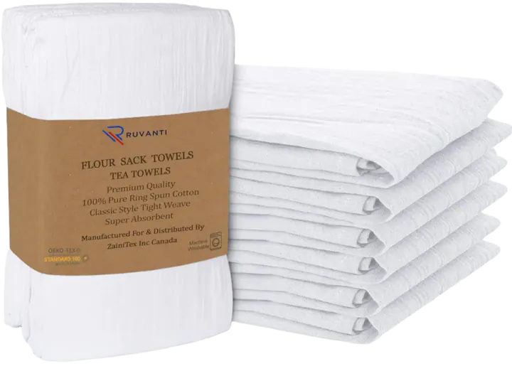 RUVANTI Flour Sack Towels, 6-Pack, 28x28