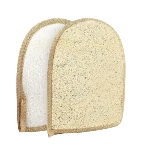 Almooni Egyptian Loofah Exfoliating Gloves, 2-Pack