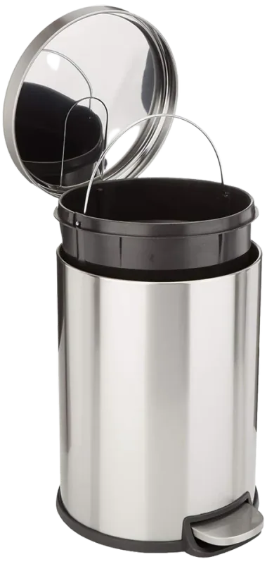 Amazon Basics Round Stainless Steel Bathroom Trash Can