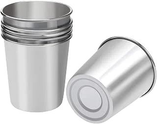 Ruisita Stainless Steel Drinking Cups, Five Ounces, Six-Pack