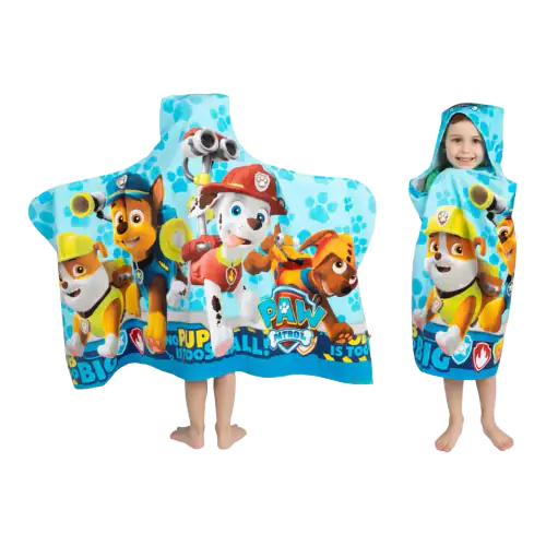 Franco Paw Patrol Blue Cotton Terry Hooded Towel