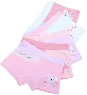 Core Pretty Cotton-Stretch Boyshorts — Flowercat, 5-Pack, 8–12Y