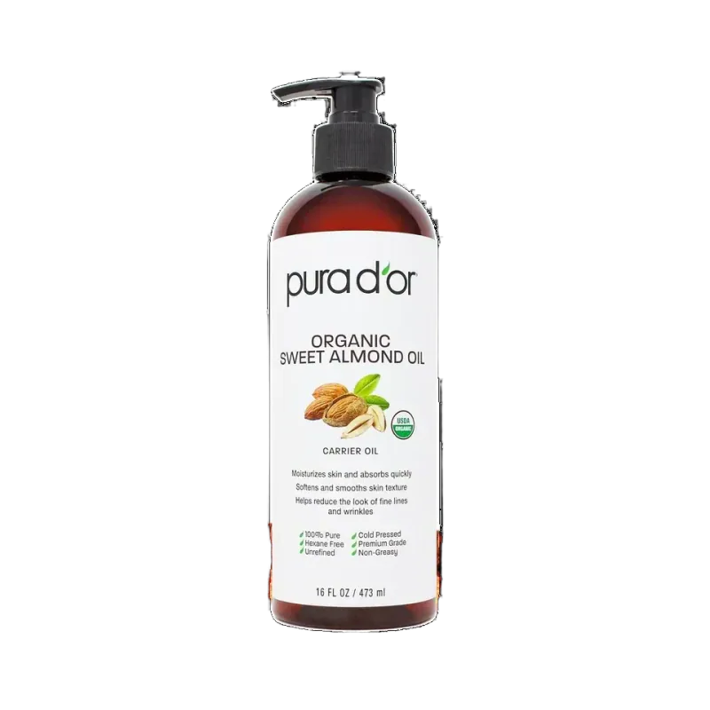 PURA D'OR ORGANIC Sweet Almond Oil, pure carrier oil