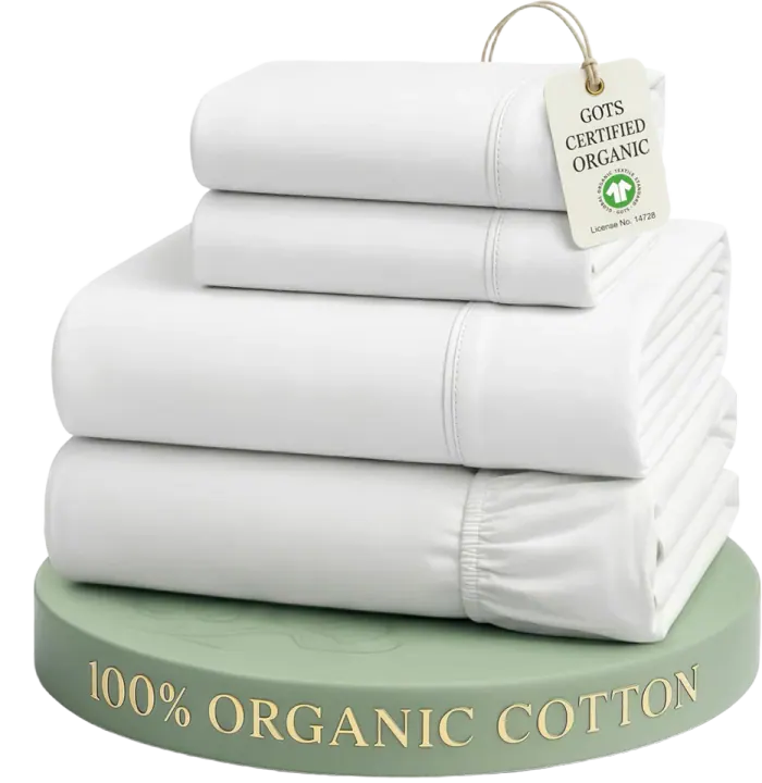 LANE LINEN 100% Organic Cotton Percale Sheets, Queen