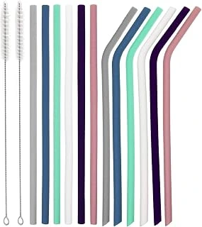 Senneny Silicone Straws — 6 Straight and 6 Bent