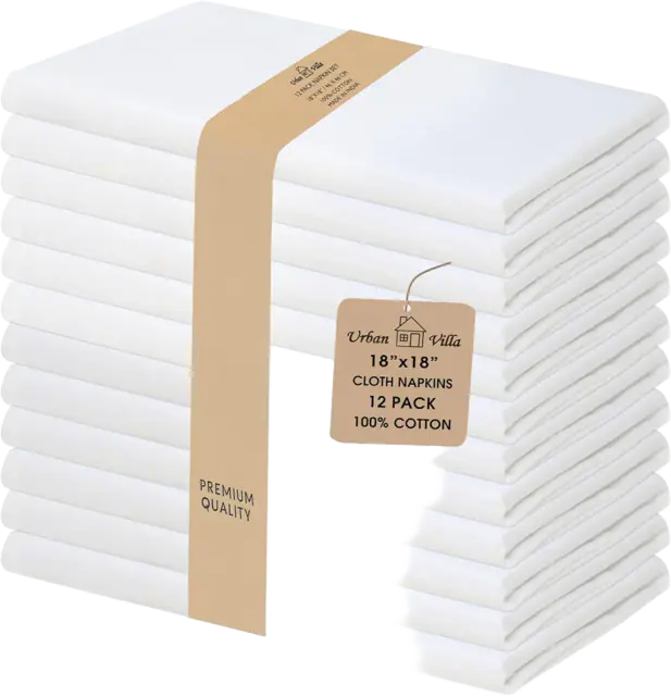 Urban Villa Cloth Napkins White Dinner Napkins