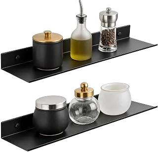 Z metnal 16-Inch Aluminum Floating Shelves — Matte Black