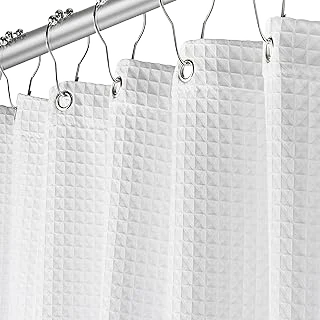 Creative Scents Waffle-Weave Fabric Shower Curtain — White