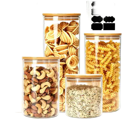 Airtight Glass Jars with Bamboo Lids