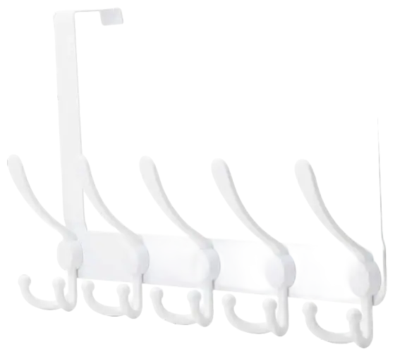 Dseap Stainless-Steel Over-Door Triple Hook Rack — White