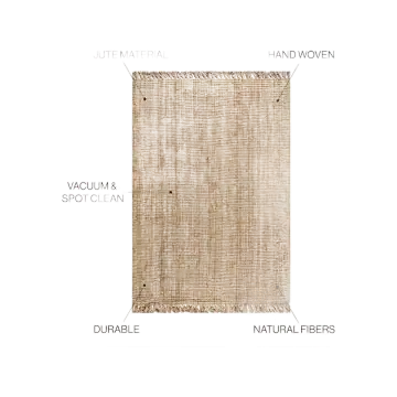 JONATHAN Y Handwoven Jute Fringe Area Rug