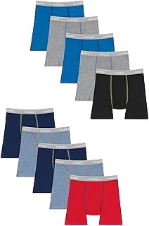 Hanes Comfort Flex Cotton-Blend Boxer Briefs — 10-Pack, L