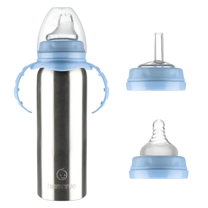 Hamarue 3-in-1 Stainless Steel Baby Bottle (Newborn–Toddler)