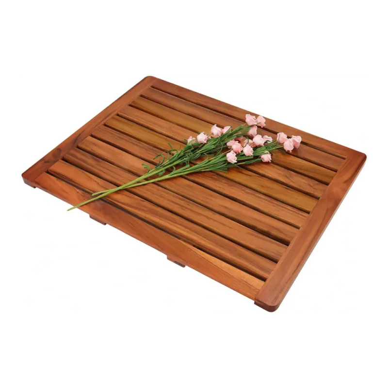 Utoplike (24"x18") Teak Wood Bath Mat, Shower Mats