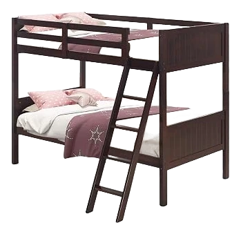 Costzon Convertible Twin Bunk Bed — Espresso