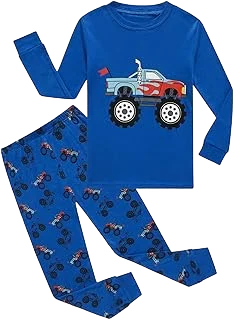 Little bety Cotton Long-Sleeve Pajamas — Blue Truck, 4T