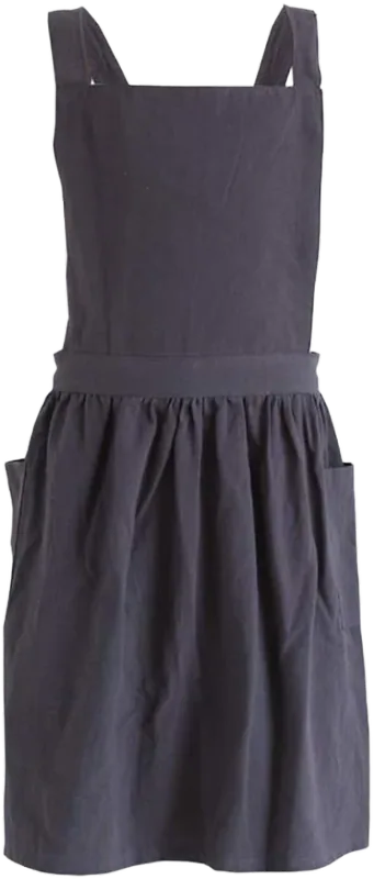 losofar Cotton-Linen Kids Pinafore Apron, Dark Gray, Large