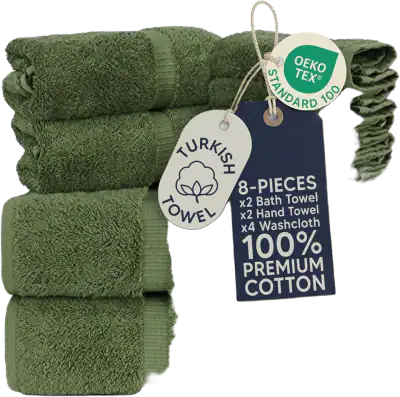 Towel Bazaar 8-Piece Cotton Towel Set