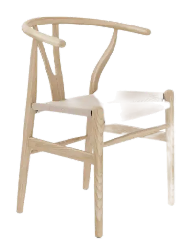 VODUR Wishbone Chair, Natural Solid Wood