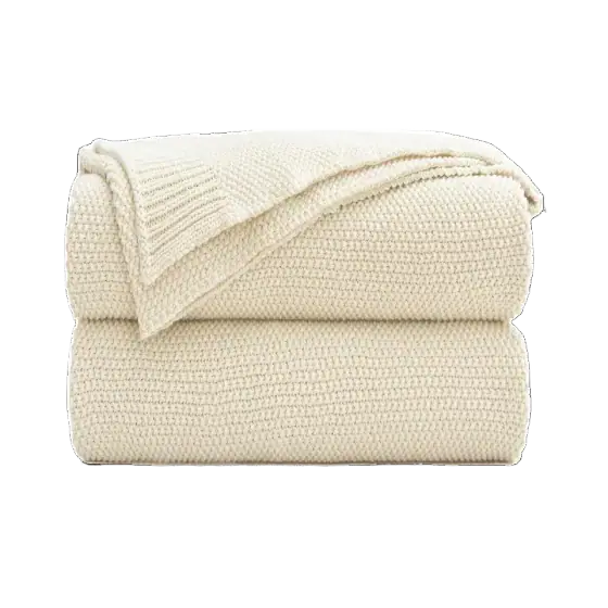 Longhui Bedding Cotton Cable Knit Throw Blanket